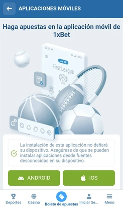 Descarga de la aplicación 1xBet para el celular